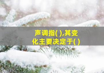 声调指( ),其变化主要决定于( )